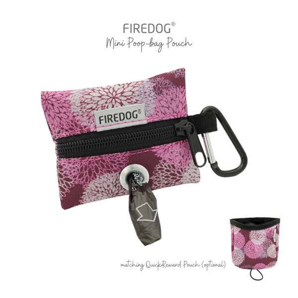Firedog Mini Poop-bag Kakkapussikotelo, Fuchsia Hearts