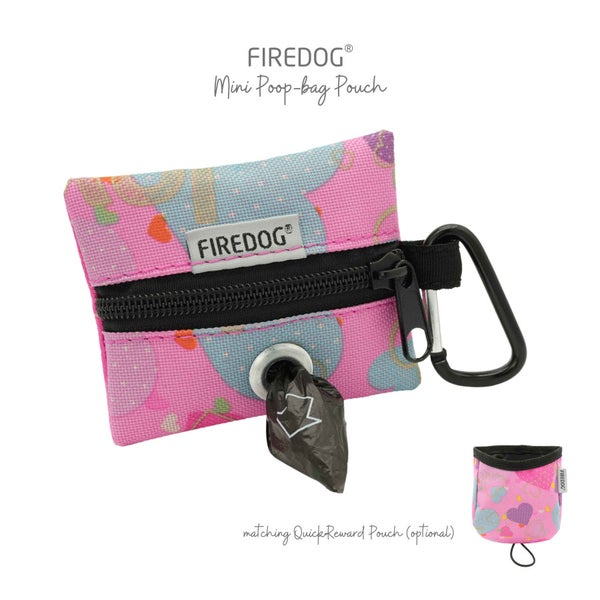 Firedog Mini Poop-bag Kakkapussikotelo, Pastel Hearts