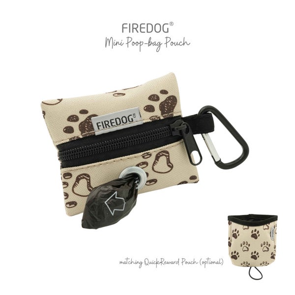Firedog Mini Poop-bag Kakkapussikotelo, Paws Beige