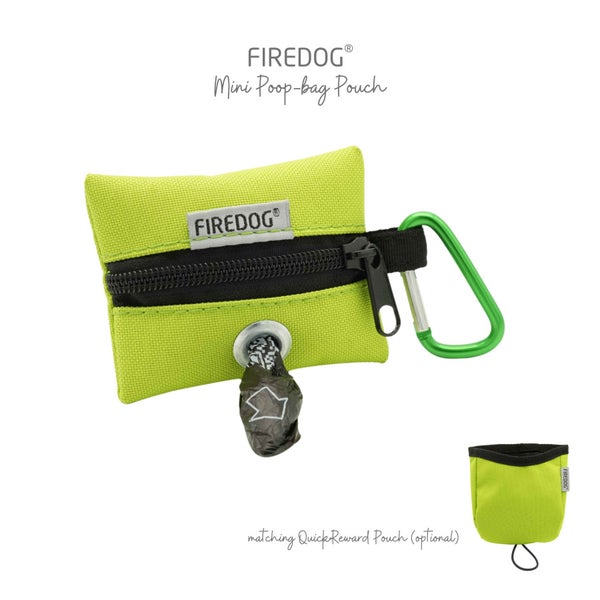 Firedog Mini Poop-bag Kakkapussikotelo, Neon Green