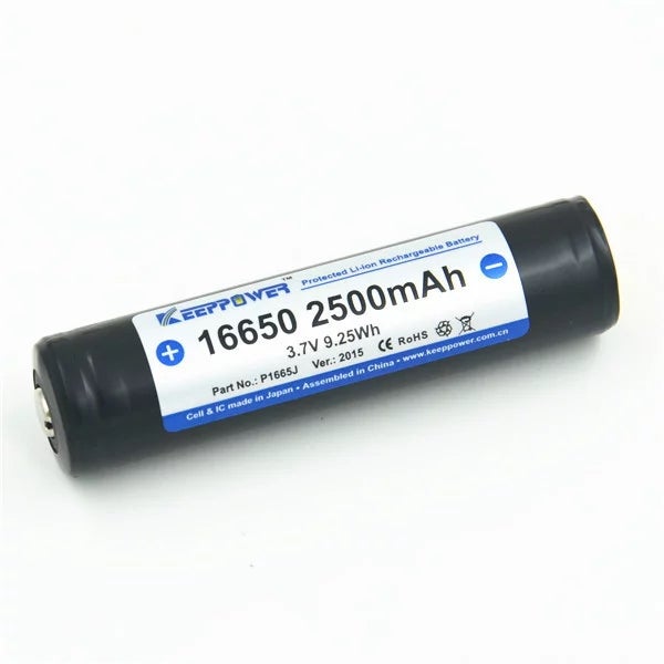 Sanyo Keeppower 16650 2500 mAh 3,7 V Suojapiirill&auml;