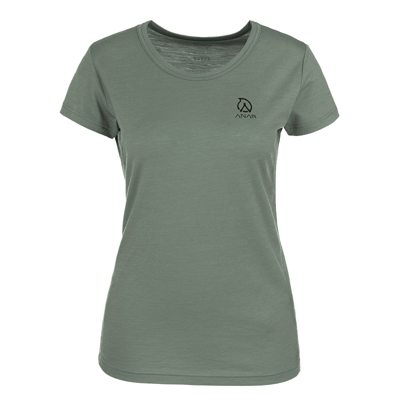 Anar Galda Naisten Merinovilla T-paita, Vihre&auml;