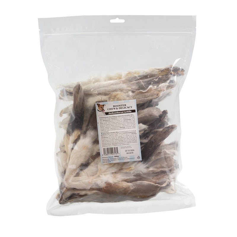 Booster Chew & Delicacy J&auml;niksenkorvat Turkilla, 500 g