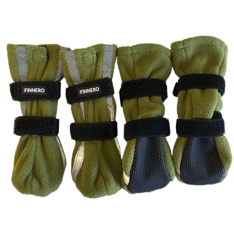 FinNero Halla Heijastavat Fleecetossut, Vihre&auml; 4kpl