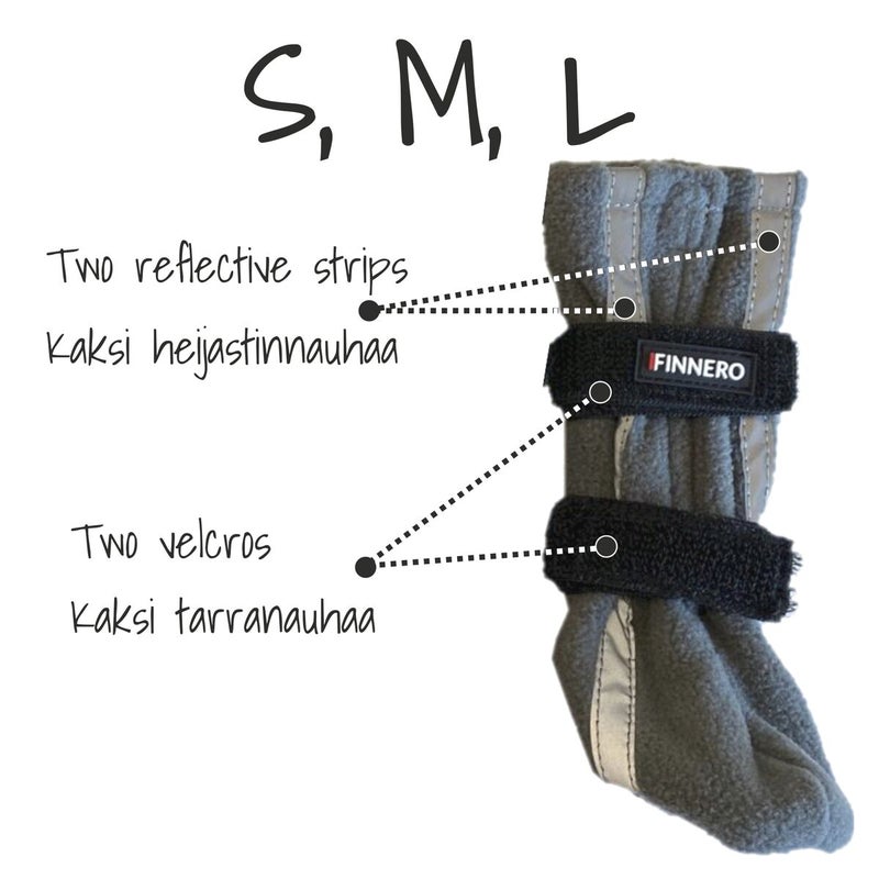 FinNero Halla Heijastavat Fleecetossut, Harmaa 4kpl
