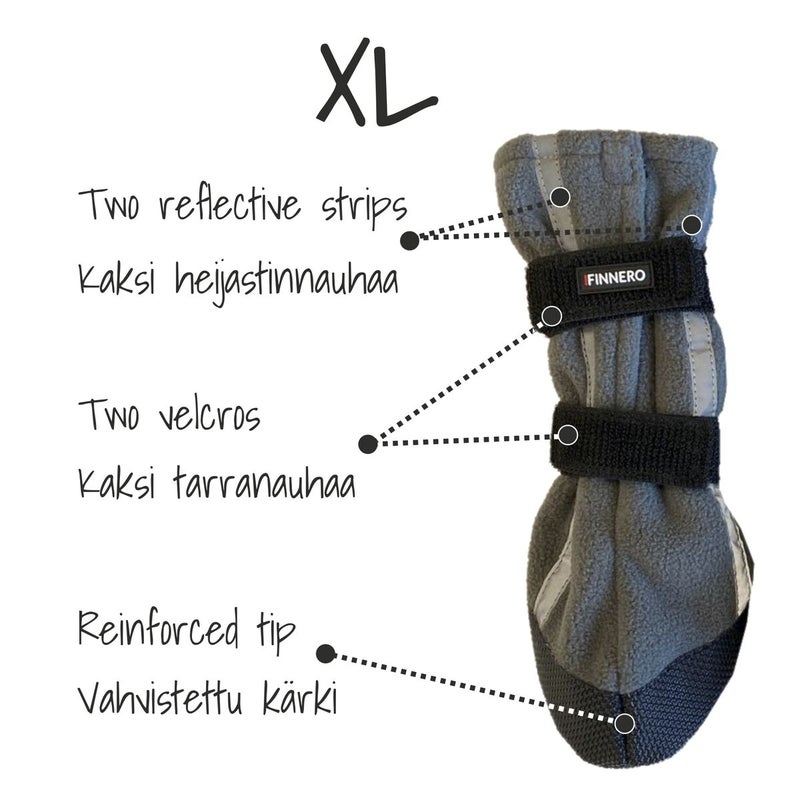 FinNero Halla Heijastavat Fleecetossut, Harmaa 4kpl