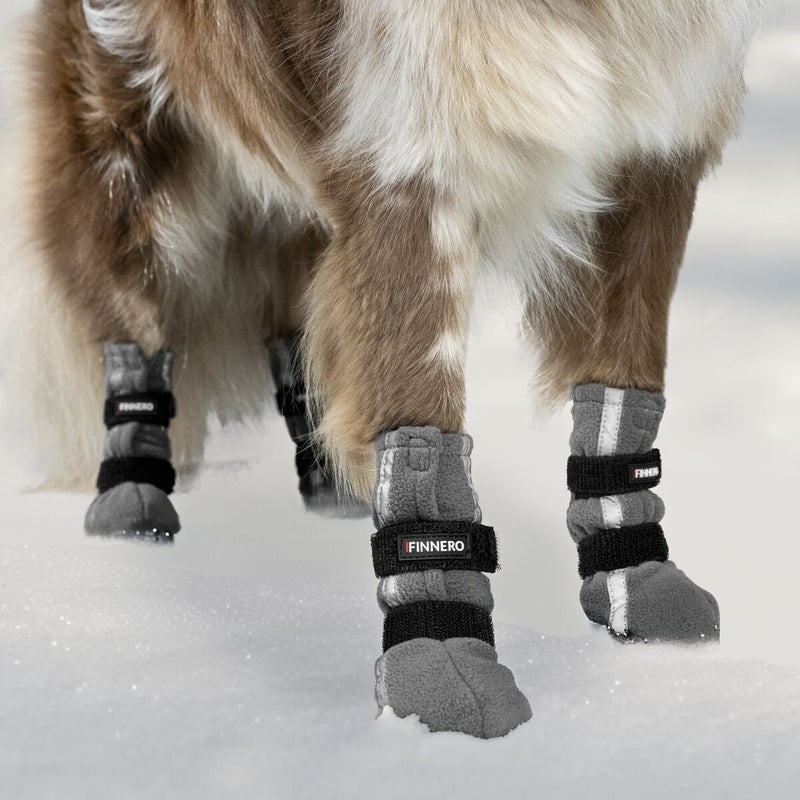 FinNero Halla Heijastavat Fleecetossut, Harmaa 4kpl