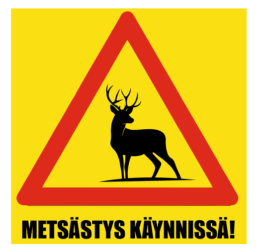 Magneettinen Varoituskyltti Mets&auml;stys K&auml;ynniss&auml;, Peura