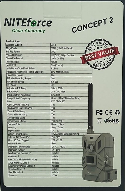 NITEforce Concept 2 Et&auml;ohjattava Riistakamera