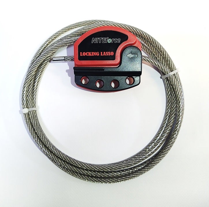 NITEforce Locking Lasso, S&auml;&auml;dett&auml;v&auml; Kiinnitysvaijeri