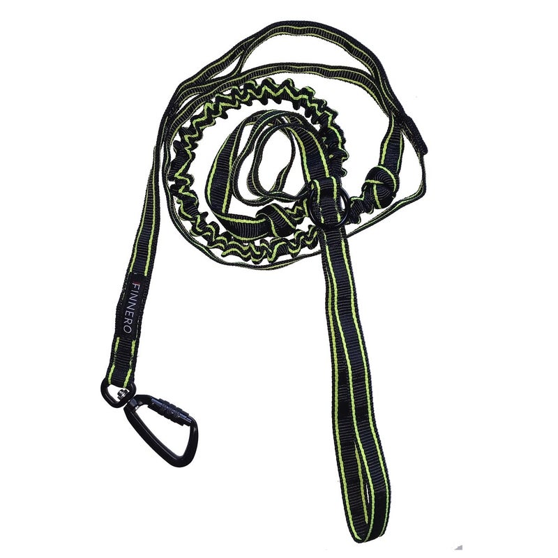 FinNero Power Koiran Joustotalutin, Musta/Keltainen