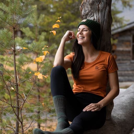 Anar Galda Naisten Merinovilla T-paita, Punainen